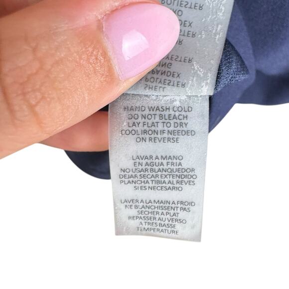 Guess NWT Navy Crepe Fabric Orange & White Bead Embellished Choker Sheath Dress - Picture 13 of 13